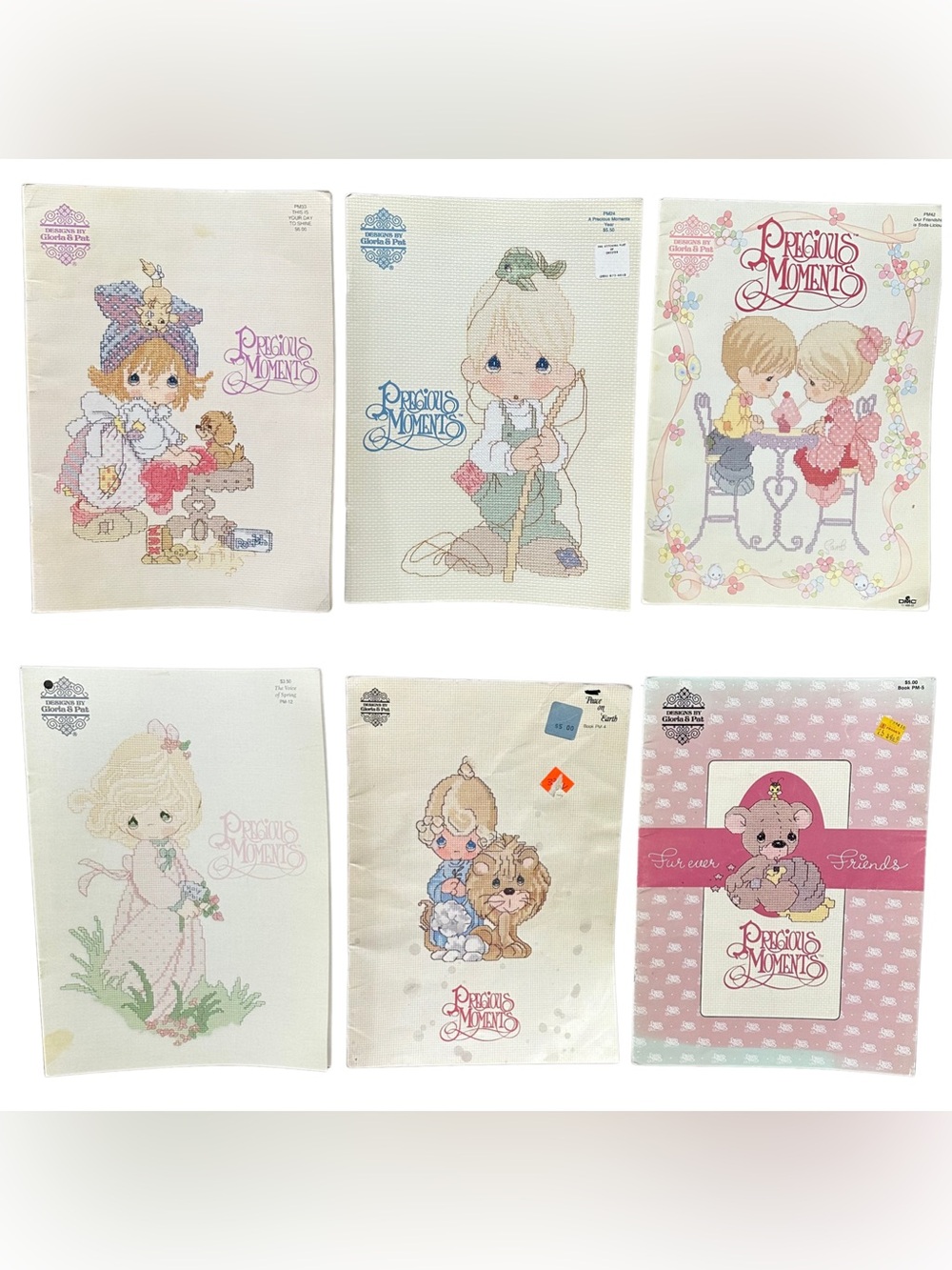 Vintage 90’s Gloria & Pat Precious Moments Cross Stitch Pattern Books Lot of 6